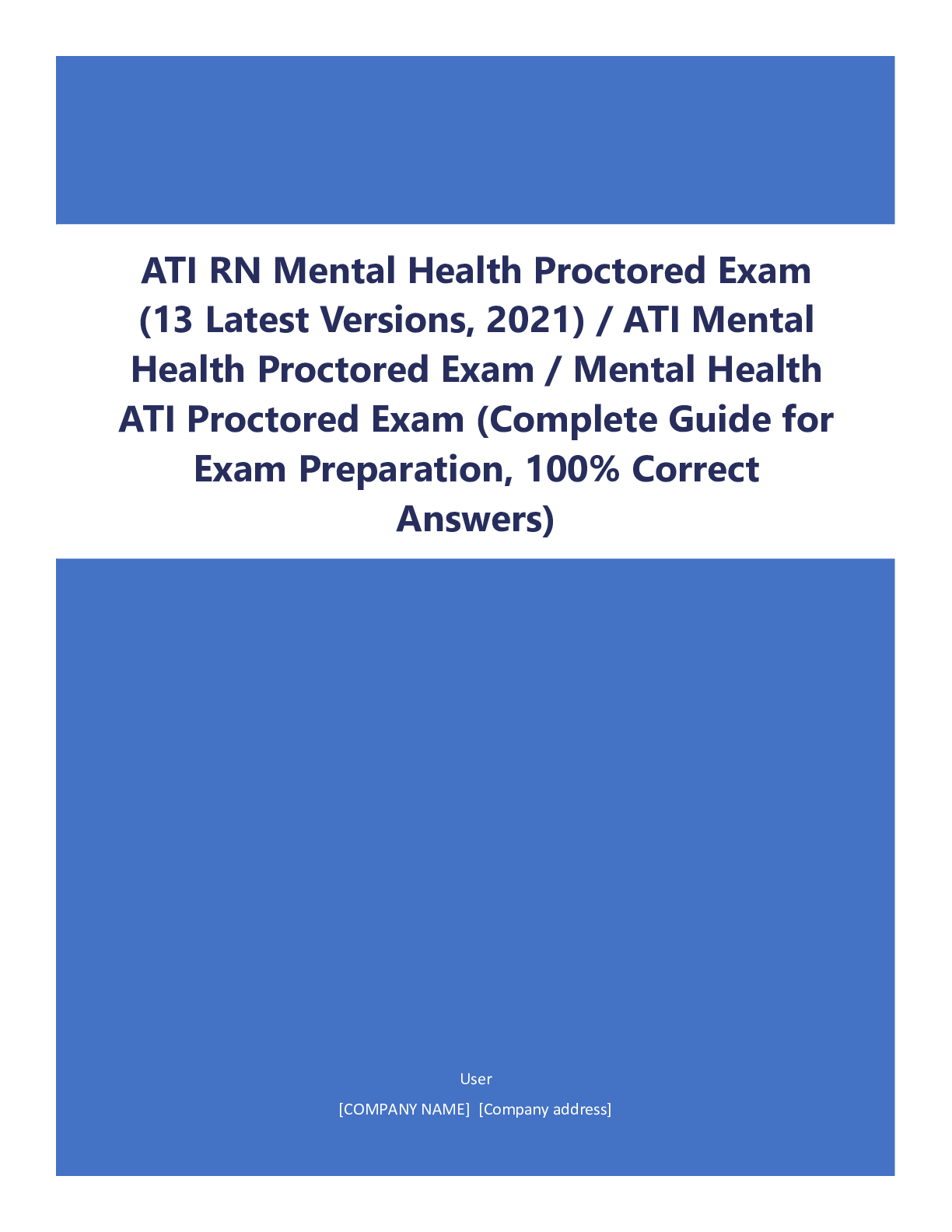 Preview image for ATI RN Mental Health Proctored Exam (13 Latest Versions, 2021)